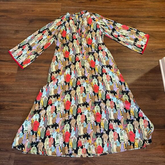 Natori Dynasty Zip Caftan Size Small - Picture 2 of 6